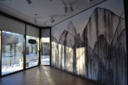 Installation view of Danse Macabre for Gordana, wall drawing, 11 feet tall x 20 feet wide, 2012