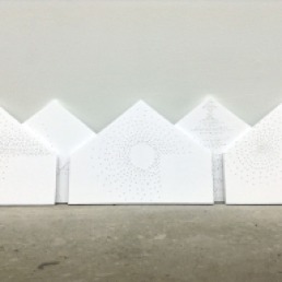 Scale design maquettes for Dispersion, wall installation